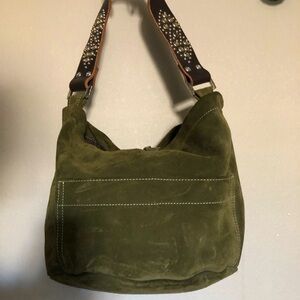 Tylie Malibu green suede shoulder bag